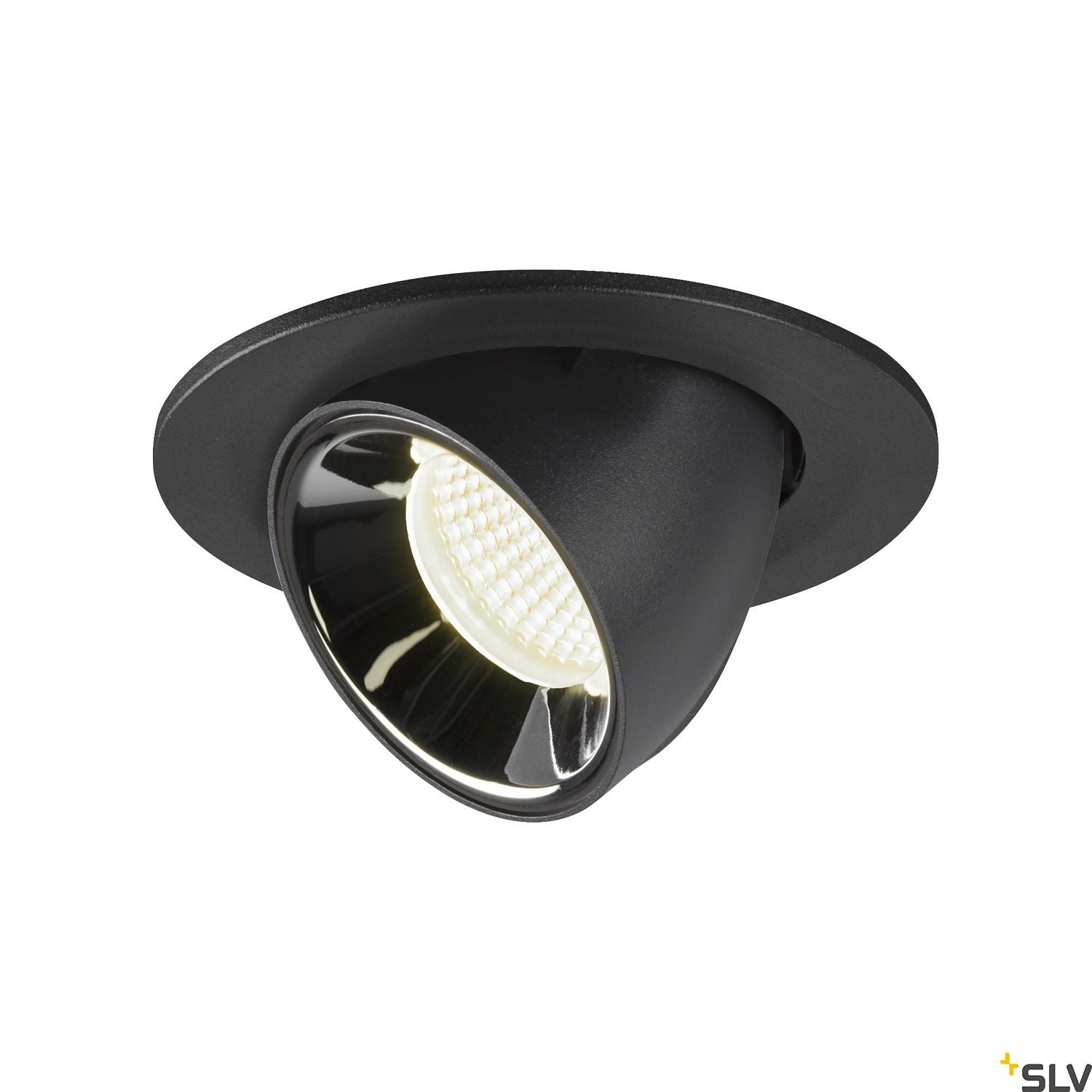 SLV NUMINOS® GIMBLE S, Deckeneinbauleuchte schwarz / chrom 4000K 20°