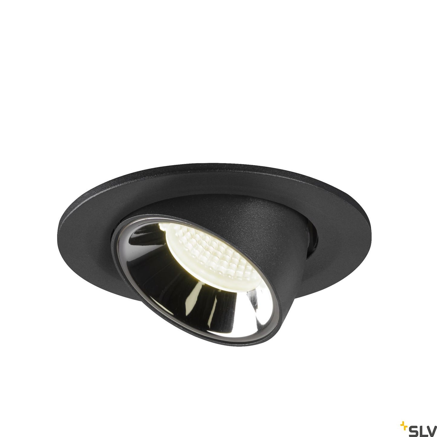 SLV NUMINOS® GIMBLE S, Deckeneinbauleuchte schwarz / chrom 4000K 40°