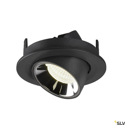 SLV NUMINOS® GIMBLE S, Deckeneinbauleuchte schwarz / chrom 4000K 40°