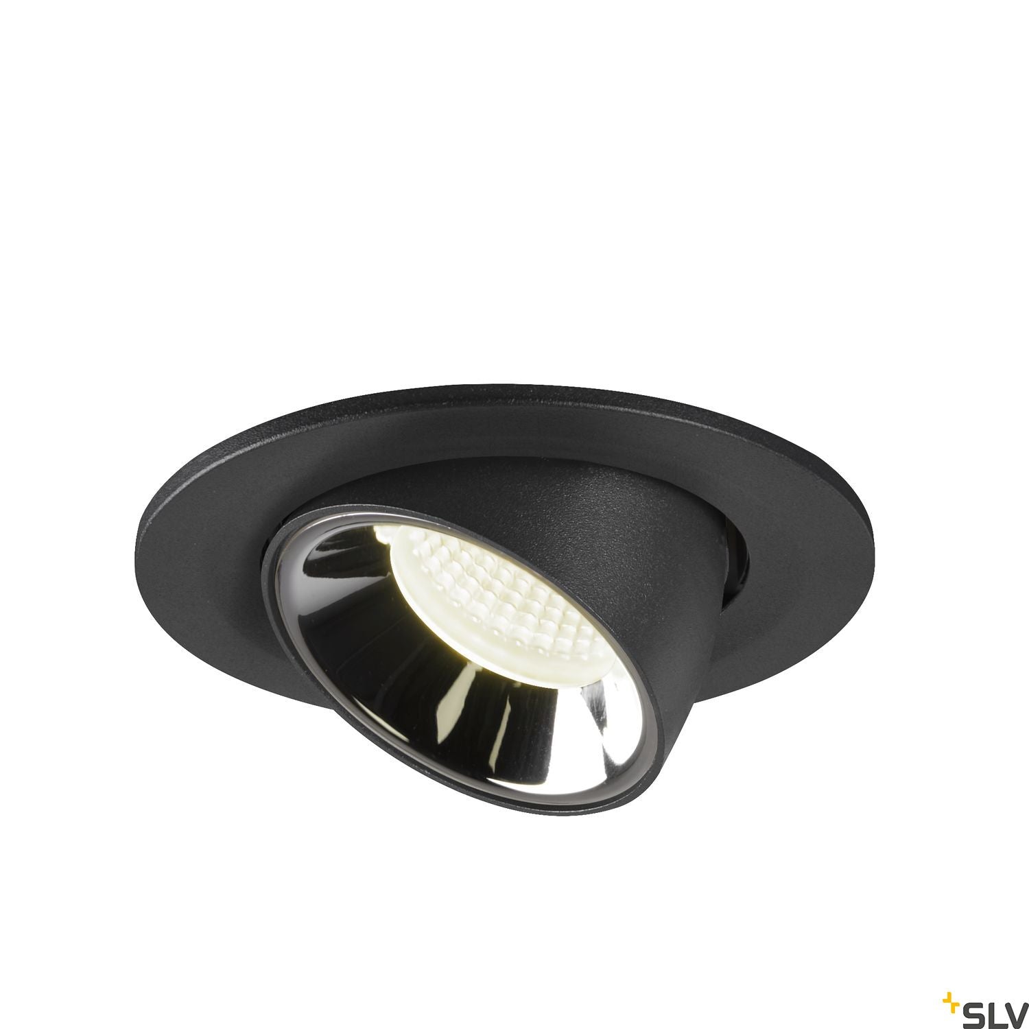 SLV NUMINOS® GIMBLE S, Deckeneinbauleuchte schwarz / chrom 4000K 55°