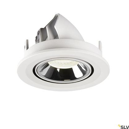 SLV NUMINOS® GIMBLE S, Deckeneinbauleuchte weiß / chrom 4000K 55°