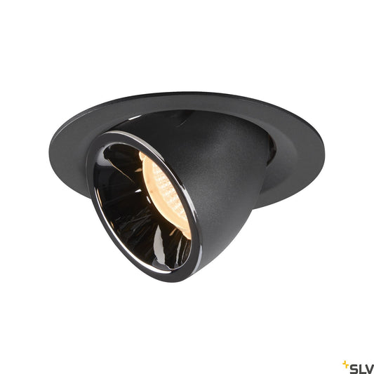 SLV NUMINOS® GIMBLE M, Deckeneinbauleuchte schwarz / chrom 2700K 20°