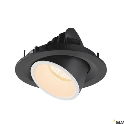 SLV NUMINOS® GIMBLE M, Deckeneinbauleuchte schwarz / weiß 2700K 40°