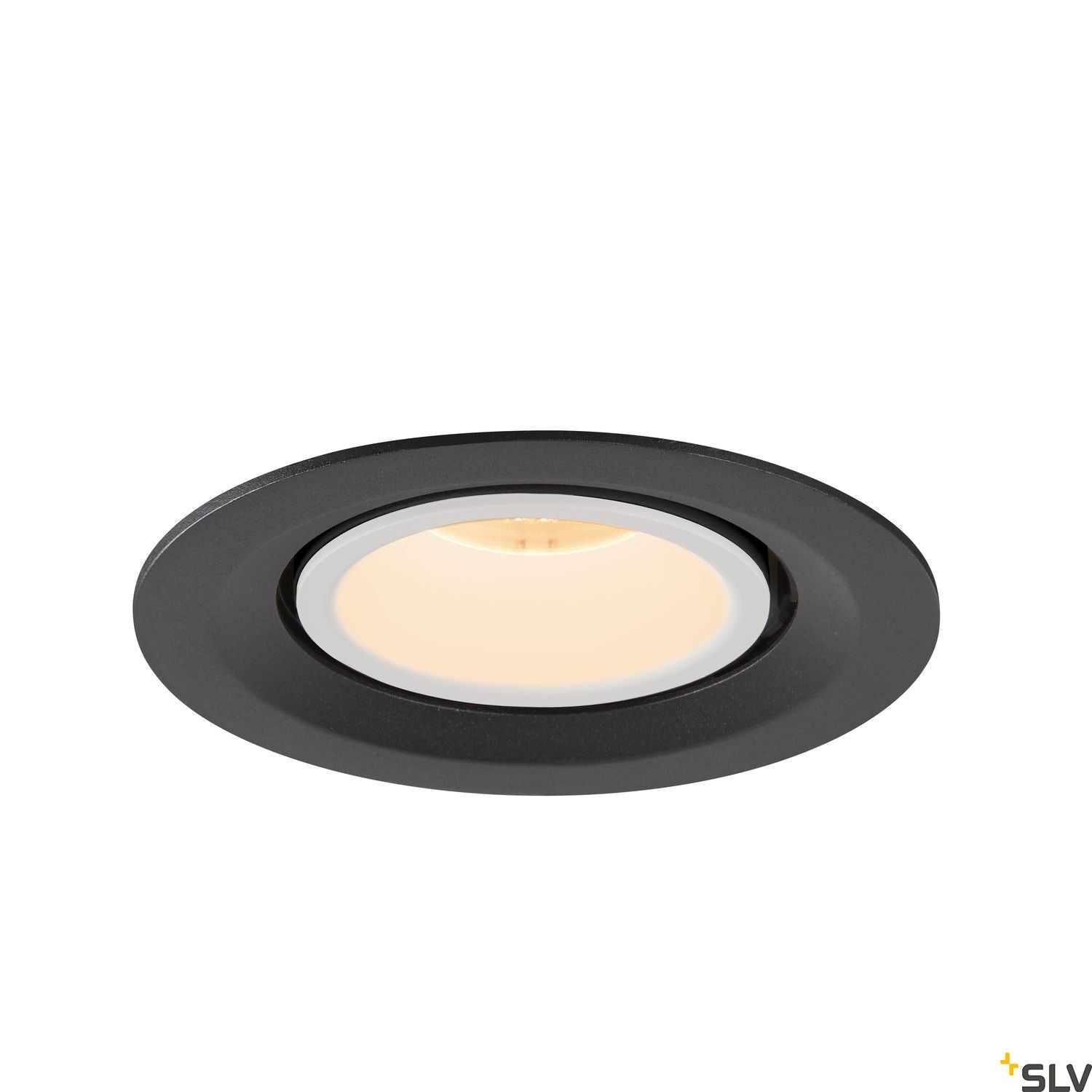 SLV NUMINOS® GIMBLE M, Deckeneinbauleuchte schwarz / weiß 2700K 55°