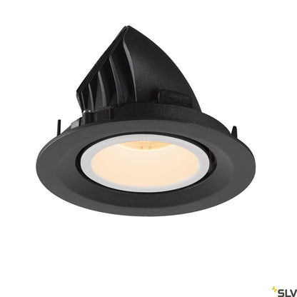 SLV NUMINOS® GIMBLE M, Deckeneinbauleuchte schwarz / weiß 2700K 55°
