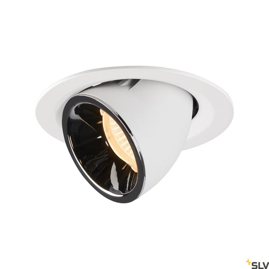 SLV NUMINOS® GIMBLE M, Deckeneinbauleuchte weiß / chrom 2700K 40°