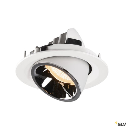 SLV NUMINOS® GIMBLE M, Deckeneinbauleuchte weiß / chrom 2700K 55°