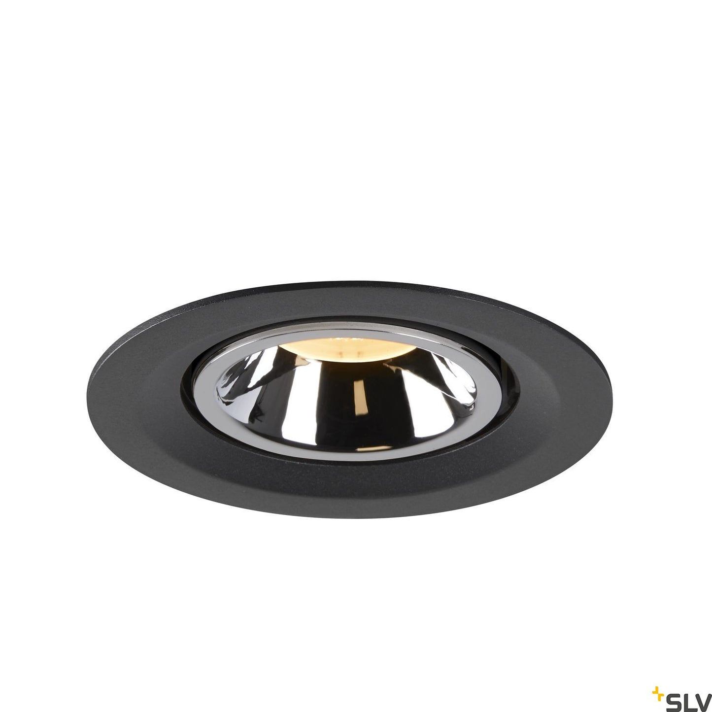 SLV NUMINOS® GIMBLE M, Deckeneinbauleuchte schwarz / chrom 3000K 20°