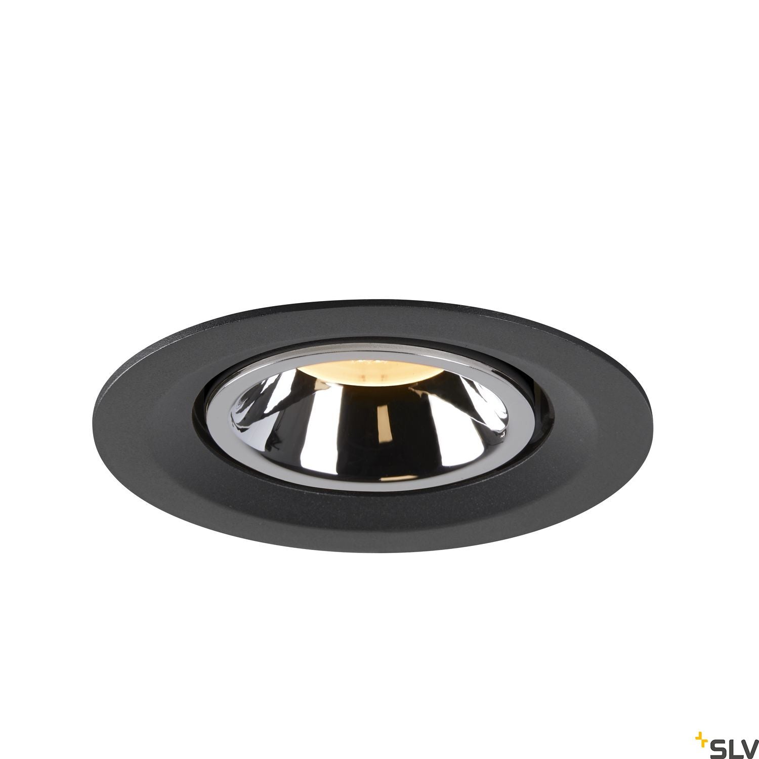 SLV NUMINOS® GIMBLE M, Deckeneinbauleuchte schwarz / chrom 3000K 20°