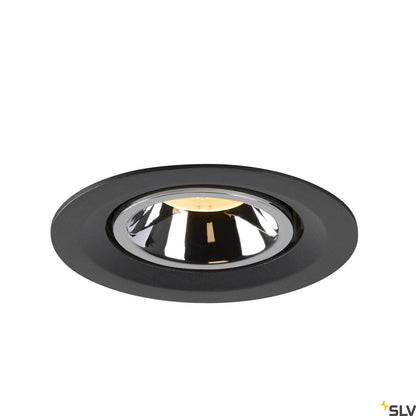 SLV NUMINOS® GIMBLE M, Deckeneinbauleuchte schwarz / chrom 3000K 20°