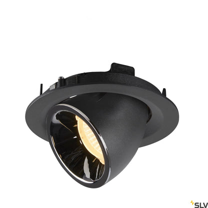 SLV NUMINOS® GIMBLE M, Deckeneinbauleuchte schwarz / chrom 3000K 20°