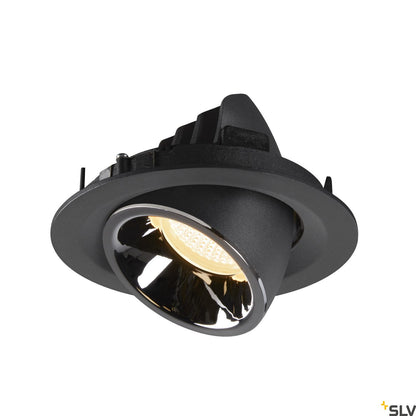 SLV NUMINOS® GIMBLE M, Deckeneinbauleuchte schwarz / chrom 3000K 20°