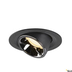 SLV NUMINOS® GIMBLE M, Deckeneinbauleuchte schwarz / chrom 3000K 55°