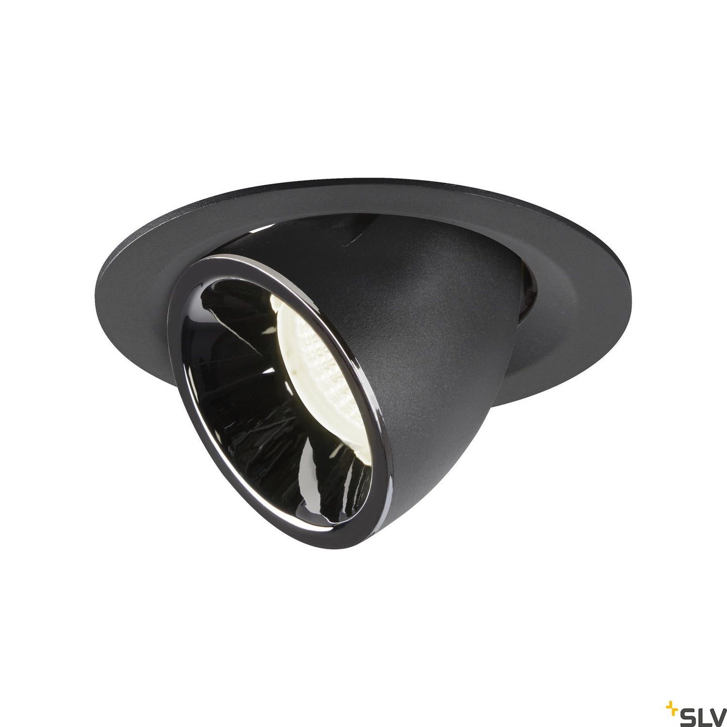 SLV NUMINOS® GIMBLE M, Deckeneinbauleuchte schwarz / chrom 4000K 20°