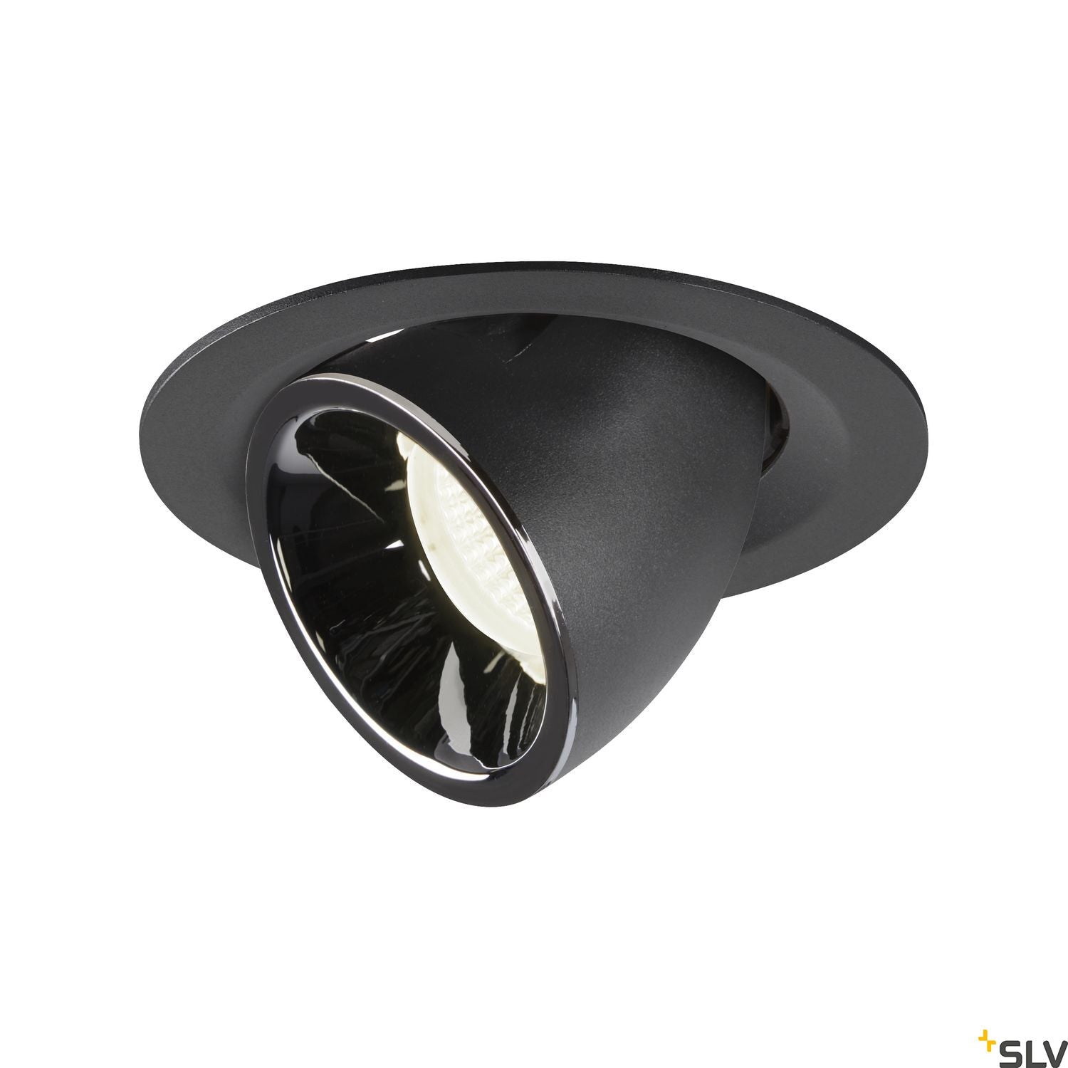 SLV NUMINOS® GIMBLE M, Deckeneinbauleuchte schwarz / chrom 4000K 20°
