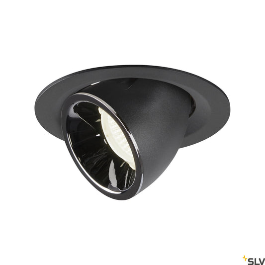 SLV NUMINOS® GIMBLE M, Deckeneinbauleuchte schwarz / chrom 4000K 20°