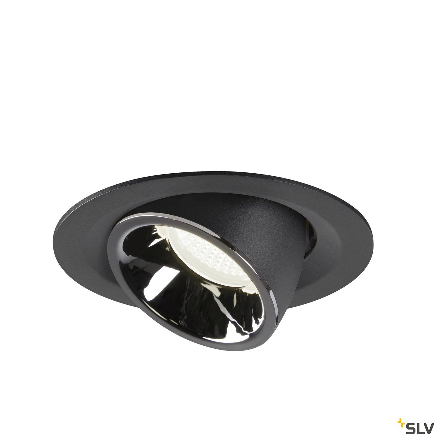 SLV NUMINOS® GIMBLE M, Deckeneinbauleuchte schwarz / chrom 4000K 20°