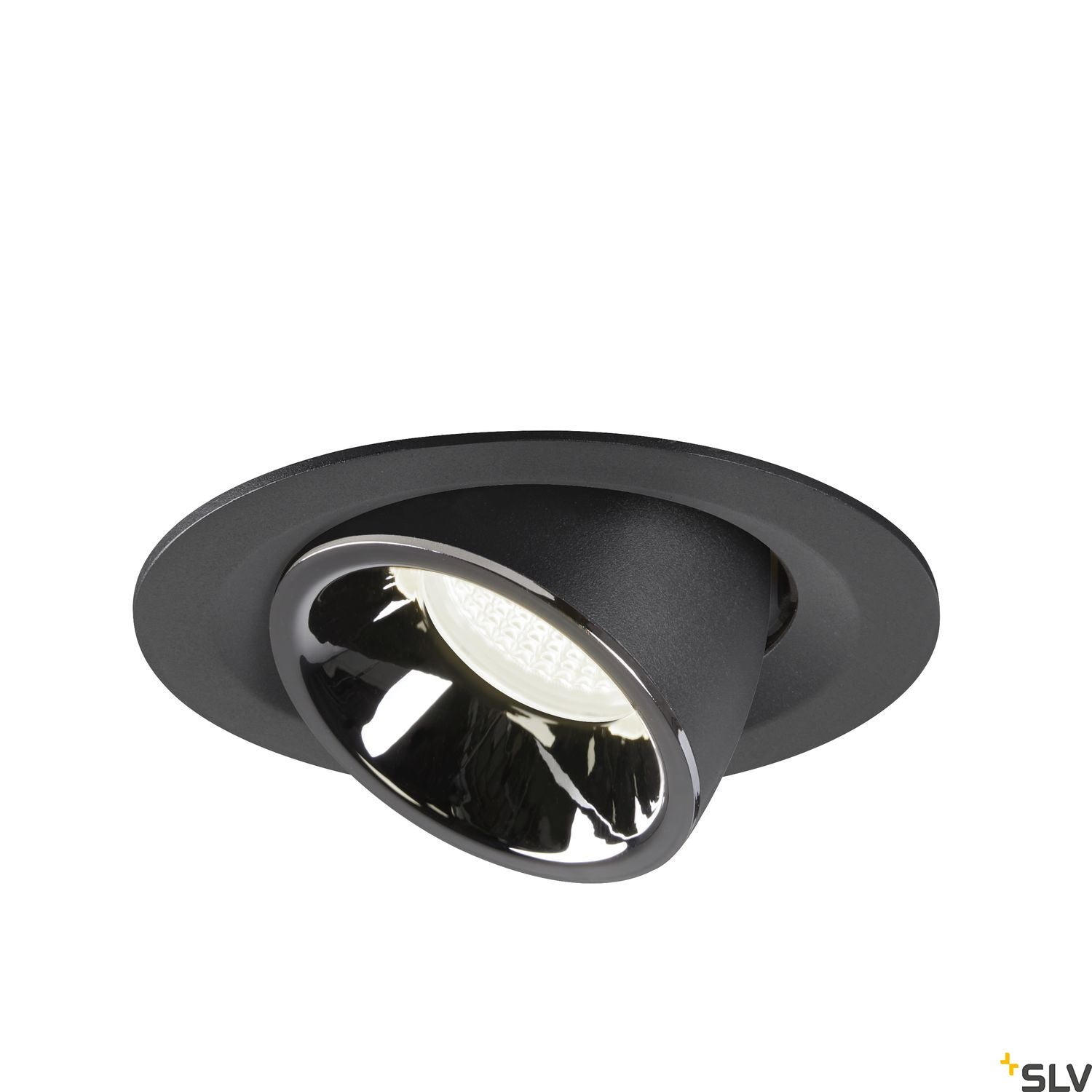 SLV NUMINOS® GIMBLE M, Deckeneinbauleuchte schwarz / chrom 4000K 20°