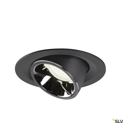 SLV NUMINOS® GIMBLE M, Deckeneinbauleuchte schwarz / chrom 4000K 20°