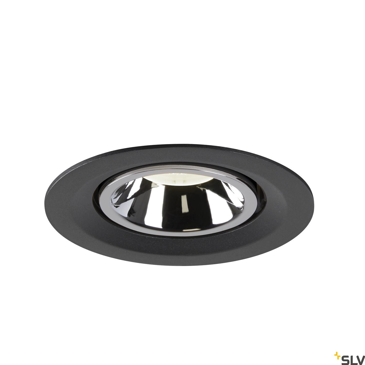 SLV NUMINOS® GIMBLE M, Deckeneinbauleuchte schwarz / chrom 4000K 20°