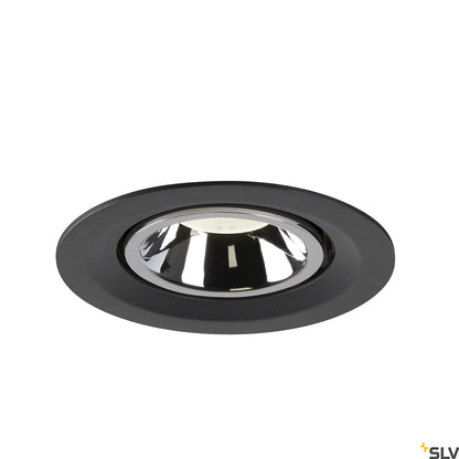 SLV NUMINOS® GIMBLE M, Deckeneinbauleuchte schwarz / chrom 4000K 20°