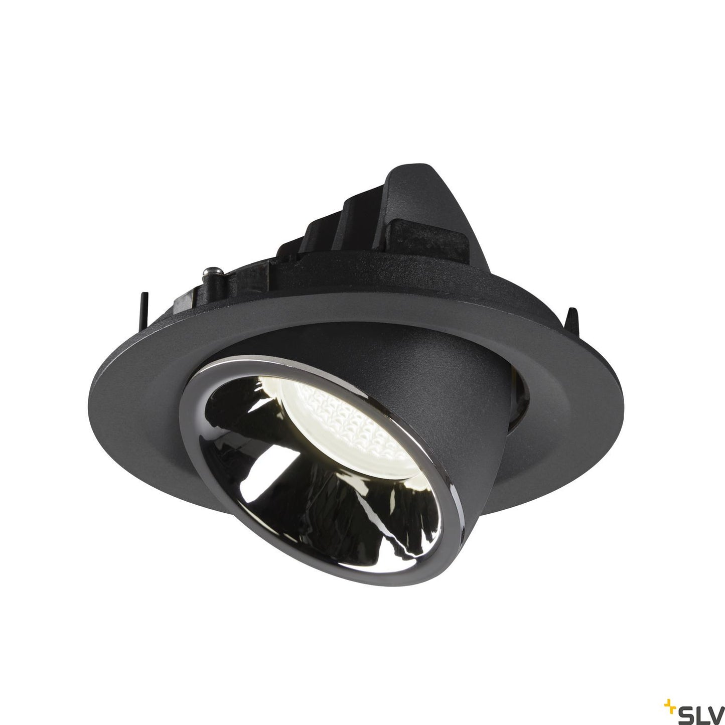 SLV NUMINOS® GIMBLE M, Deckeneinbauleuchte schwarz / chrom 4000K 20°