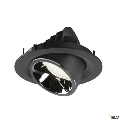 SLV NUMINOS® GIMBLE M, Deckeneinbauleuchte schwarz / chrom 4000K 20°