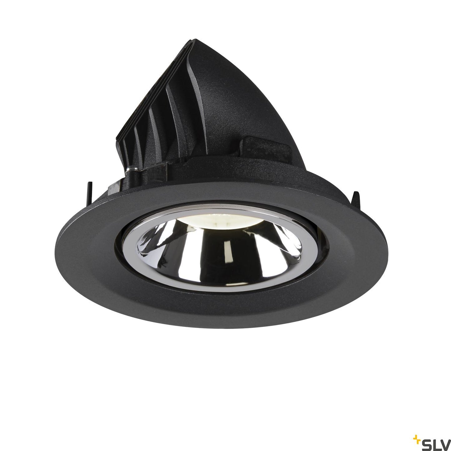 SLV NUMINOS® GIMBLE M, Deckeneinbauleuchte schwarz / chrom 4000K 20°