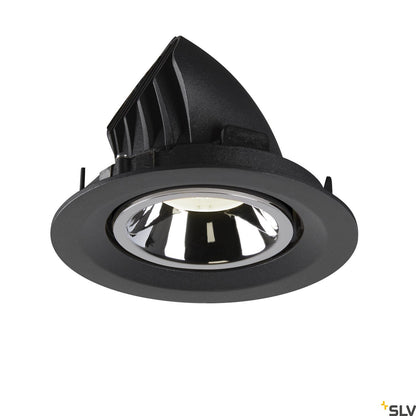 SLV NUMINOS® GIMBLE M, Deckeneinbauleuchte schwarz / chrom 4000K 20°