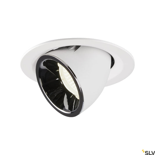 SLV NUMINOS® GIMBLE M, Deckeneinbauleuchte weiß / chrom 4000K 40°