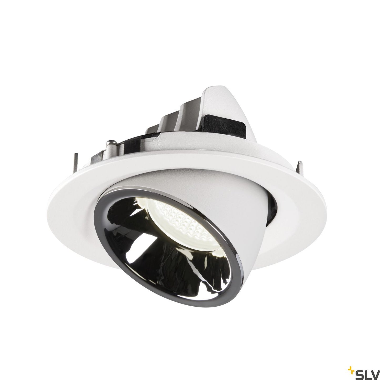 SLV NUMINOS® GIMBLE M, Deckeneinbauleuchte weiß / chrom 4000K 40°