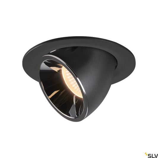 SLV NUMINOS® GIMBLE L, Deckeneinbauleuchte schwarz / chrom 2700K 20°