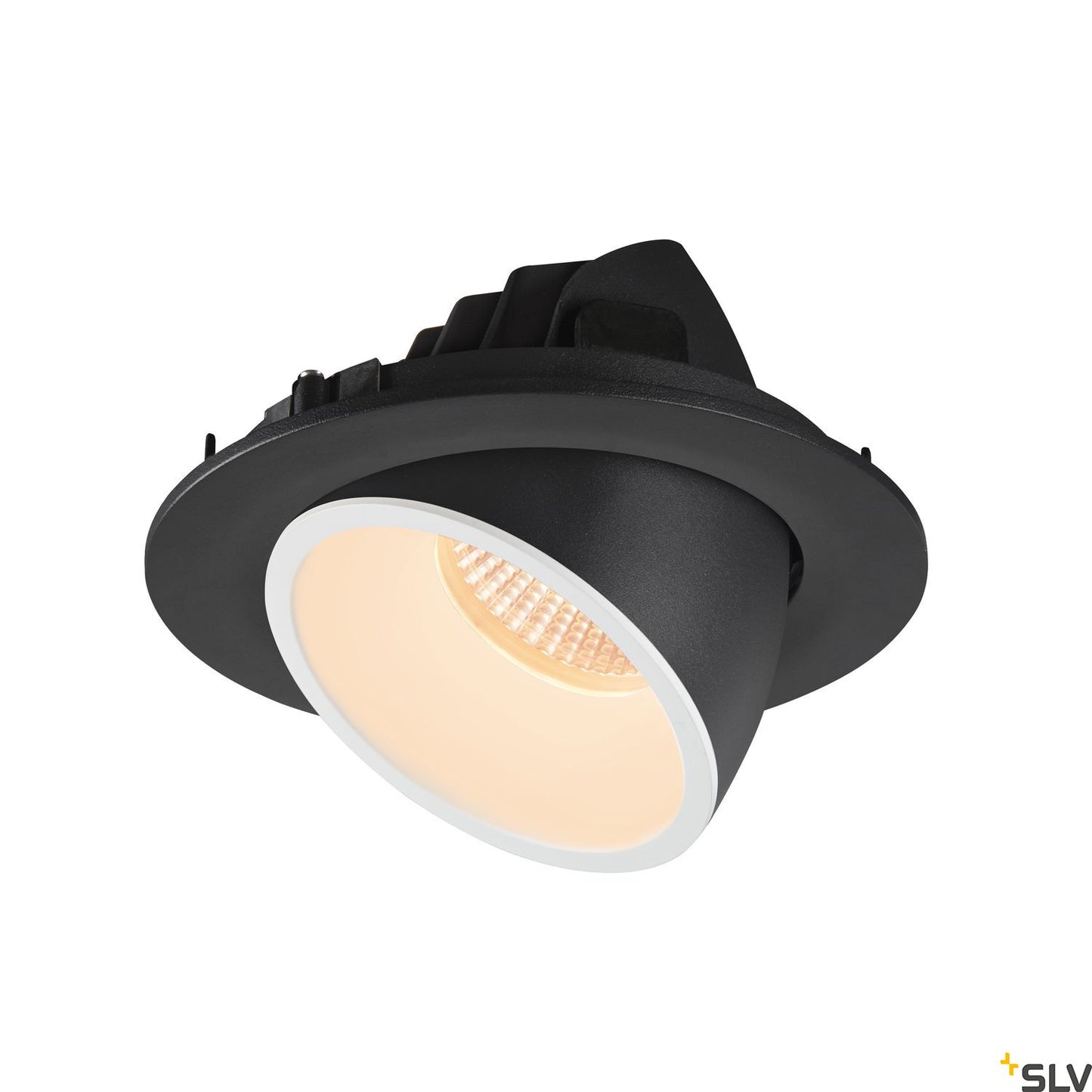 SLV NUMINOS® GIMBLE L, Deckeneinbauleuchte schwarz / weiß 2700K 40°