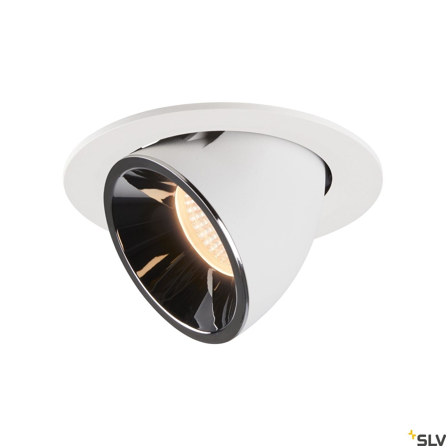 SLV NUMINOS® GIMBLE L, Deckeneinbauleuchte weiß / chrom 2700K 40°