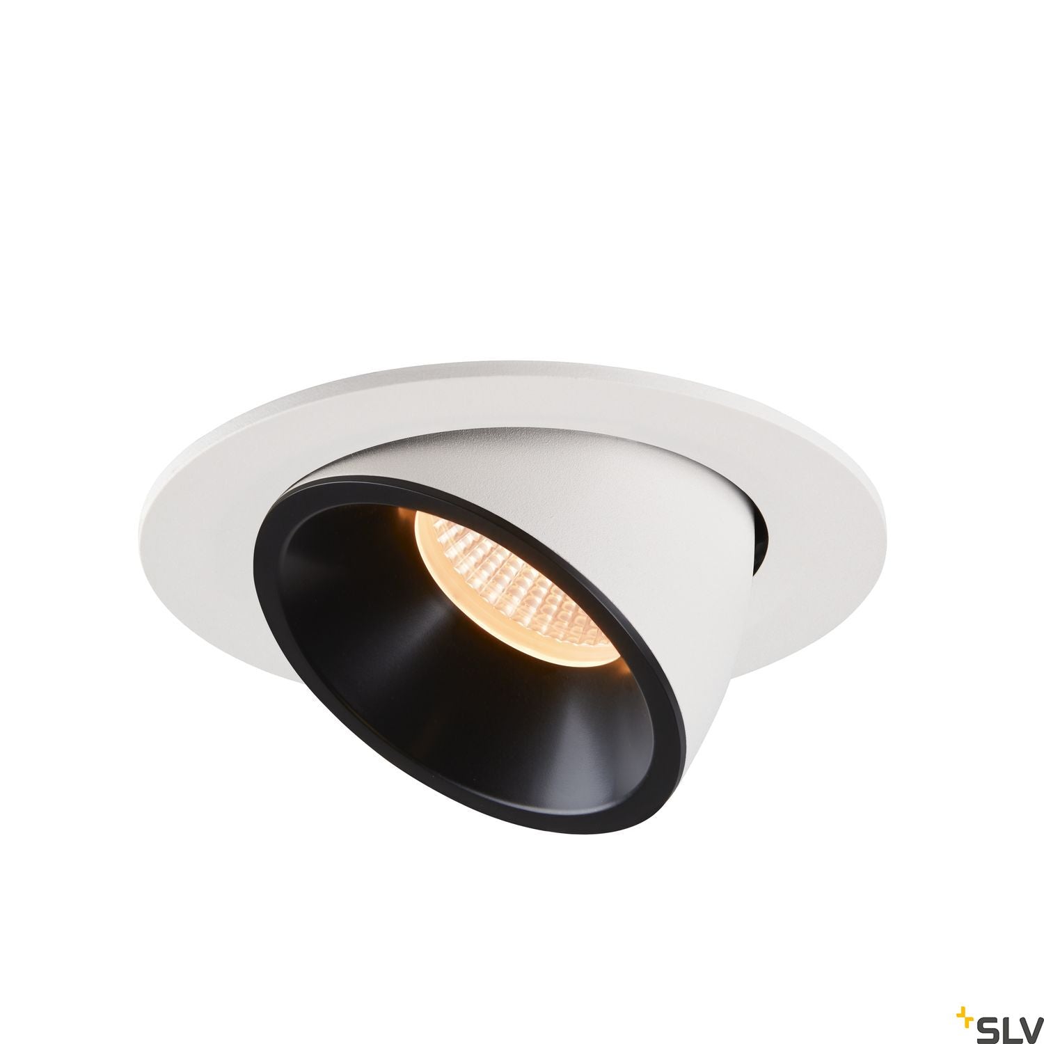 SLV NUMINOS® GIMBLE L, Deckeneinbauleuchte weiß / schwarz 2700K 55°