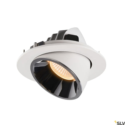 SLV NUMINOS® GIMBLE L, Deckeneinbauleuchte weiß / chrom 2700K 55°