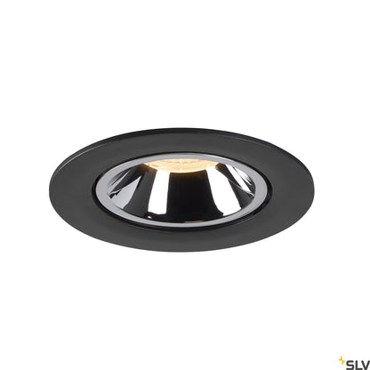 SLV NUMINOS® GIMBLE L, Deckeneinbauleuchte schwarz / chrom 3000K 55°