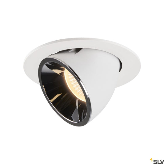 SLV NUMINOS® GIMBLE L, Deckeneinbauleuchte weiß / chrom 3000K 20°