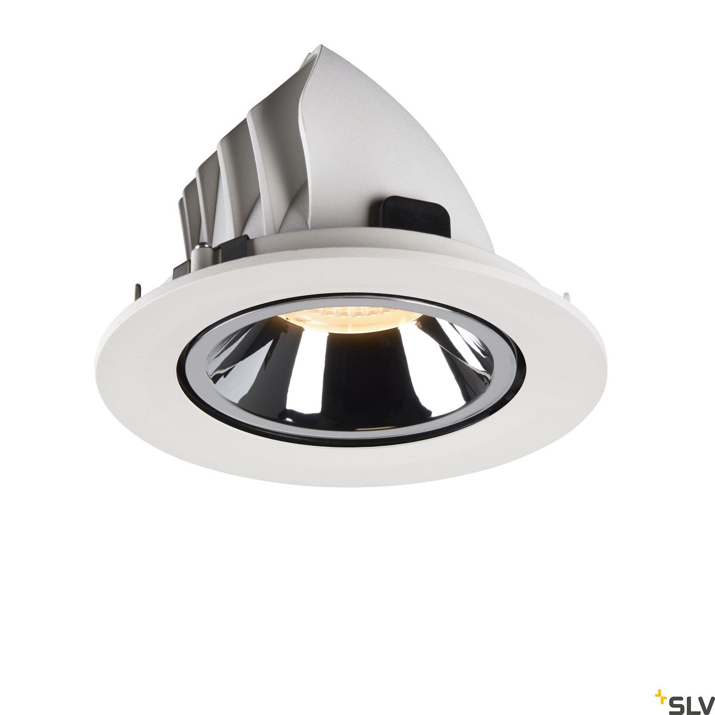 SLV NUMINOS® GIMBLE L, Deckeneinbauleuchte weiß / chrom 3000K 20°