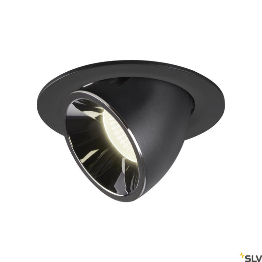SLV NUMINOS® GIMBLE L, Deckeneinbauleuchte schwarz / chrom 4000K 20°