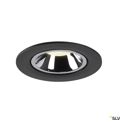SLV NUMINOS® GIMBLE L, Deckeneinbauleuchte schwarz / chrom 4000K 20°