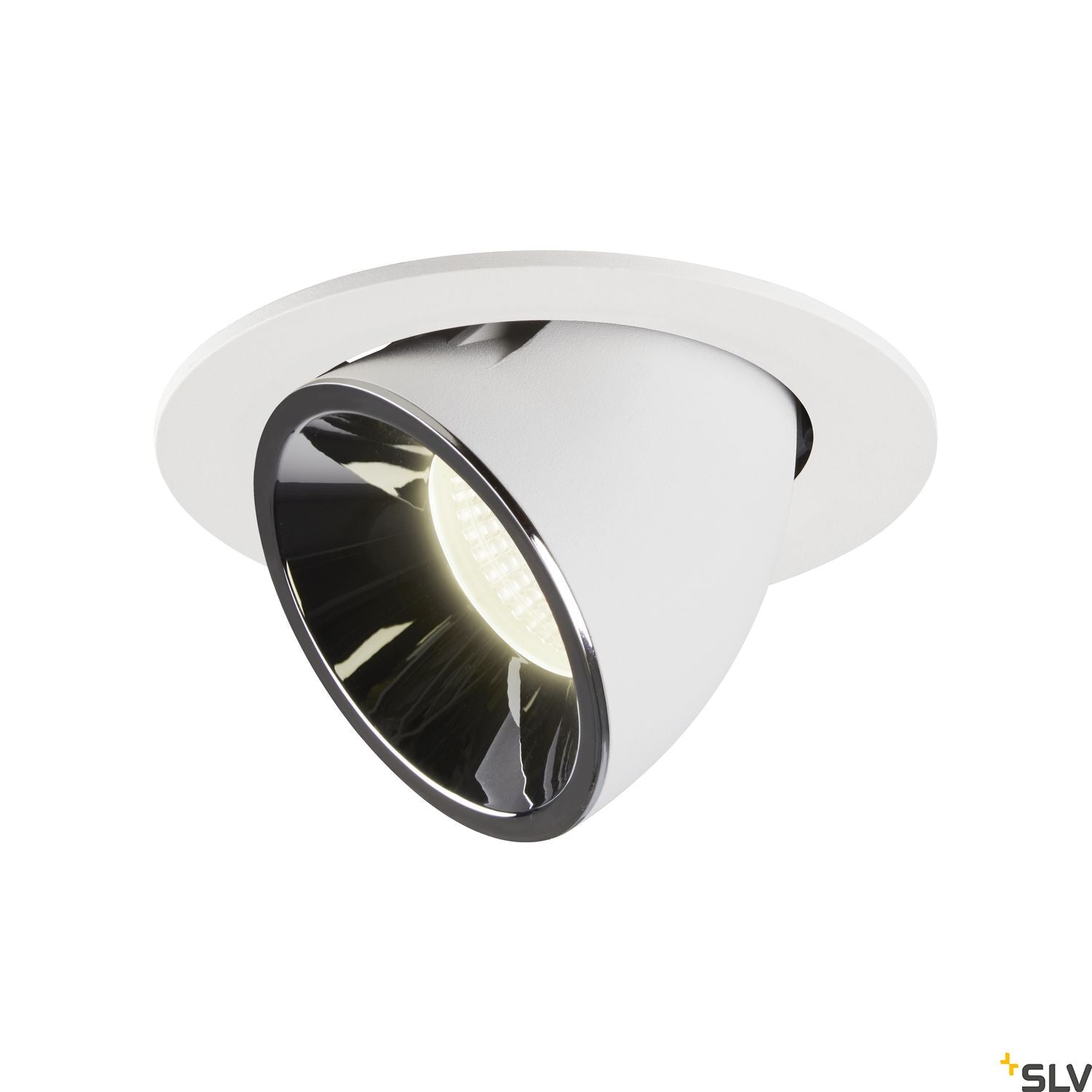 SLV NUMINOS® GIMBLE L, Deckeneinbauleuchte weiß / chrom 4000K 20°