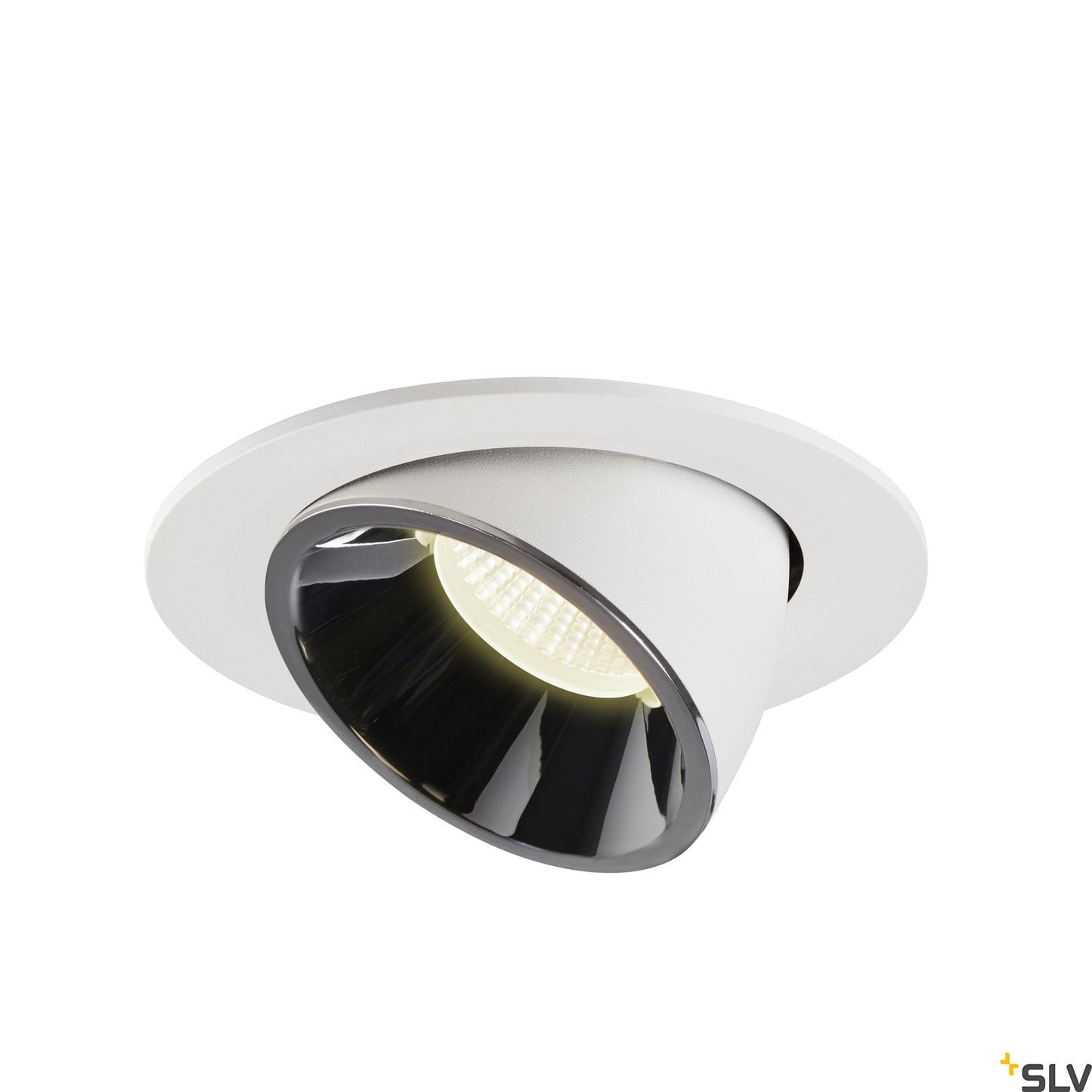 SLV NUMINOS® GIMBLE L, Deckeneinbauleuchte weiß / chrom 4000K 20°
