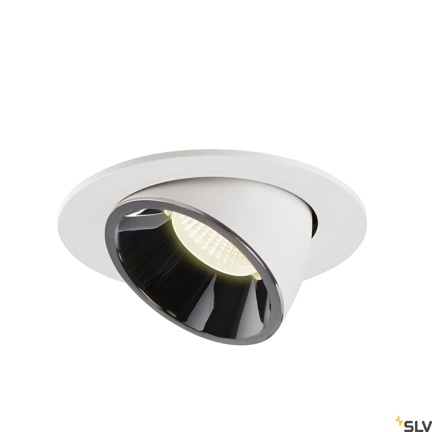 SLV NUMINOS® GIMBLE L, Deckeneinbauleuchte weiß / chrom 4000K 40°