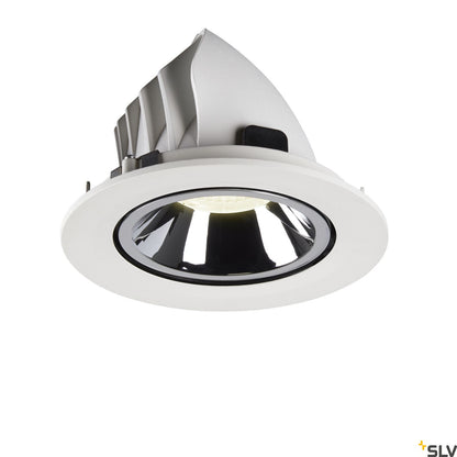 SLV NUMINOS® GIMBLE L, Deckeneinbauleuchte weiß / chrom 4000K 40°