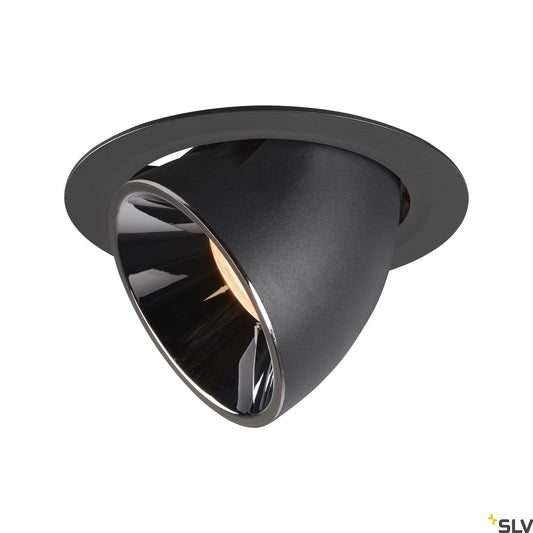 SLV NUMINOS® GIMBLE XL, Deckeneinbauleuchte schwarz / chrom 2700K 20°