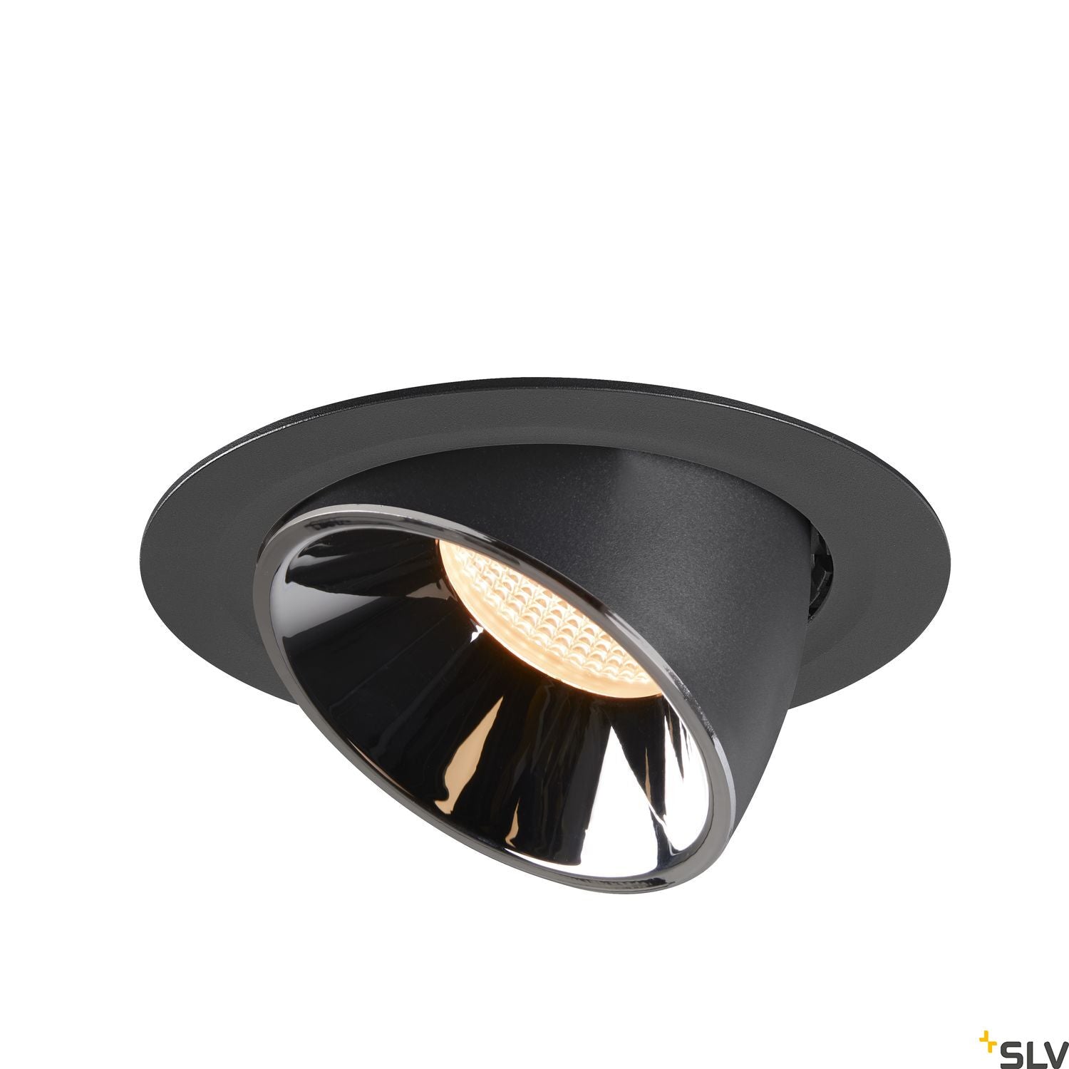 SLV NUMINOS® GIMBLE XL, Deckeneinbauleuchte schwarz / chrom 2700K 20°