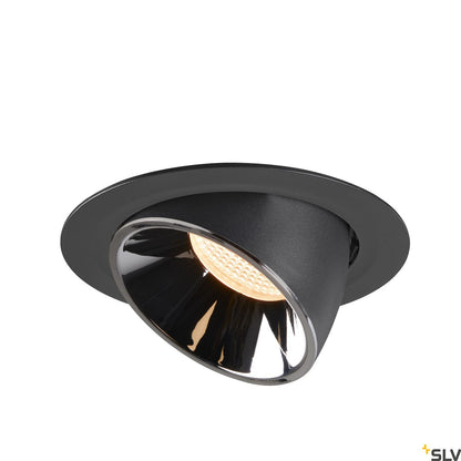 SLV NUMINOS® GIMBLE XL, Deckeneinbauleuchte schwarz / chrom 2700K 20°