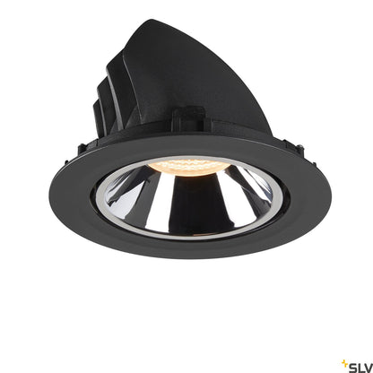 SLV NUMINOS® GIMBLE XL, Deckeneinbauleuchte schwarz / chrom 2700K 20°