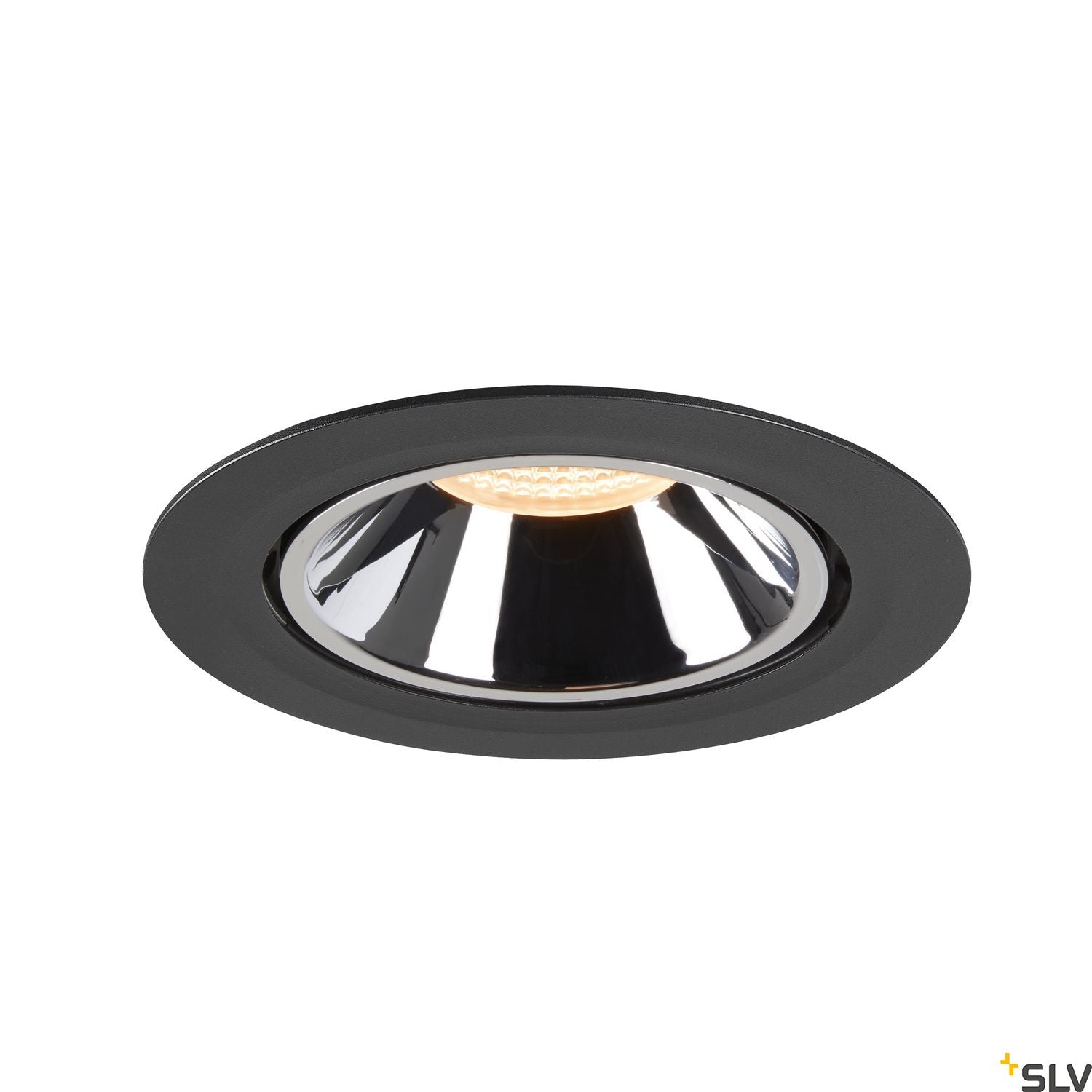 SLV NUMINOS® GIMBLE XL, Deckeneinbauleuchte schwarz / chrom 2700K 40°